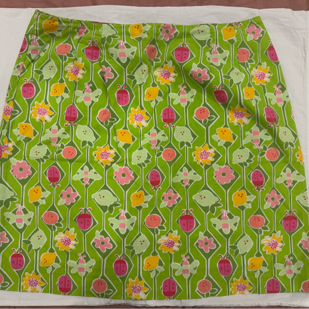 Lilly Pulitzer Green Floral Mini Skirt
